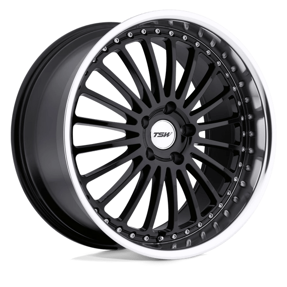 TSW SILVERSTONE 19x8 ET45 5x112 72.10mm GLOSS BLACK W/ MIRROR CUT LIP (Load Rated 816kg)