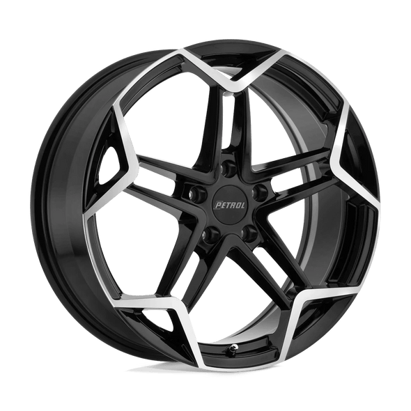 Petrol P1A 18x8 ET40 5x110 72.10mm GLOSS BLACK W/ MACHINED CUT FACE (Load Rated 771kg)