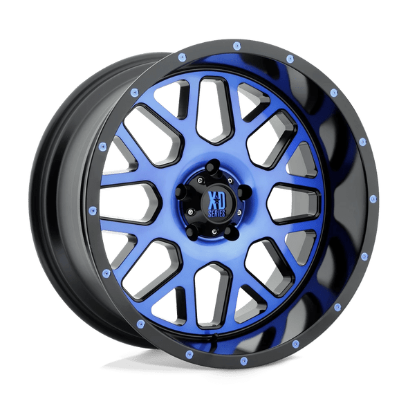 XD XD820 GRENADE 20x10 ET-24 5x127 78.10mm SATIN BLACK MACH FACE W/ BLUE TINTED CLEAR COAT (Load Rated 1134kg)