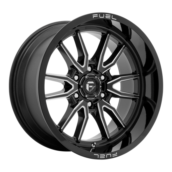 Fuel D761 CLASH 22x12 ET-44 8x180 124.20mm GLOSS BLACK MILLED (Load Rated 1678kg)