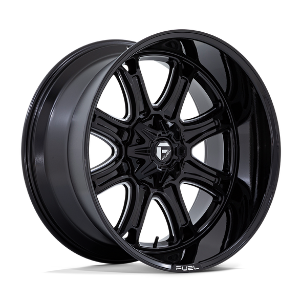 Fuel DARKSTAR 24x12 ET-44 CUSTOM 78.10mm GLOSS BLACK MILLED (Load Rated 1134kg)