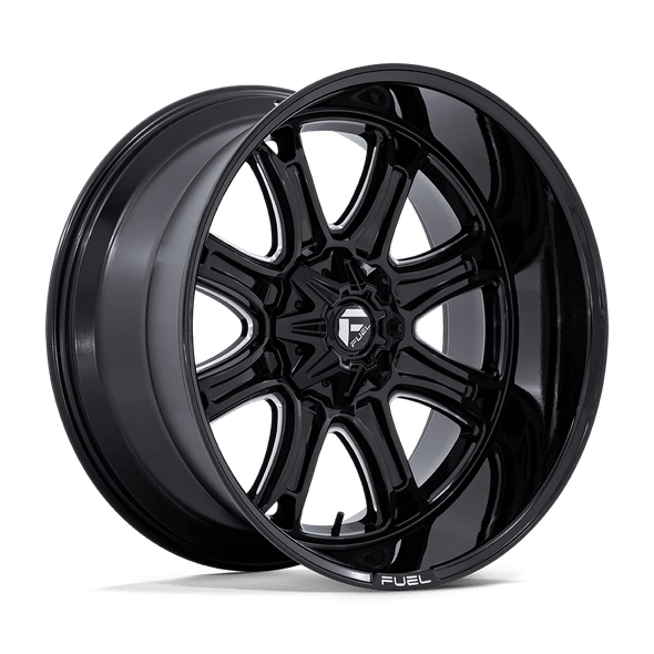 Fuel DARKSTAR 24x12 ET-44 CUSTOM 78.10mm GLOSS BLACK MILLED (Load Rated 1134kg)