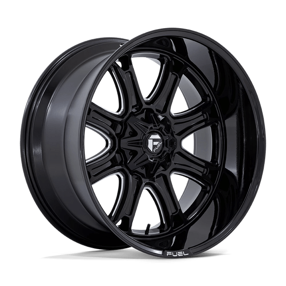 Fuel DARKSTAR 20x9 ET1 8x170 125.10mm GLOSS BLACK MILLED (Load Rated 1678kg)