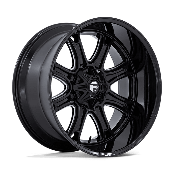 Fuel DARKSTAR 22x10 ET-18 8x165 125.10mm GLOSS BLACK MILLED (Load Rated 1678kg)