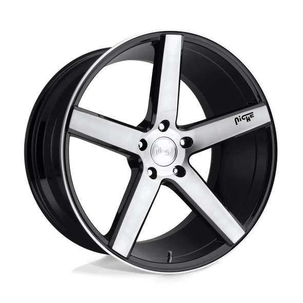 Niche M124 MILAN 20x8.5 ET35 5x120 72.56mm GLOSS BLACK BRUSHED (Load Rated 816kg)