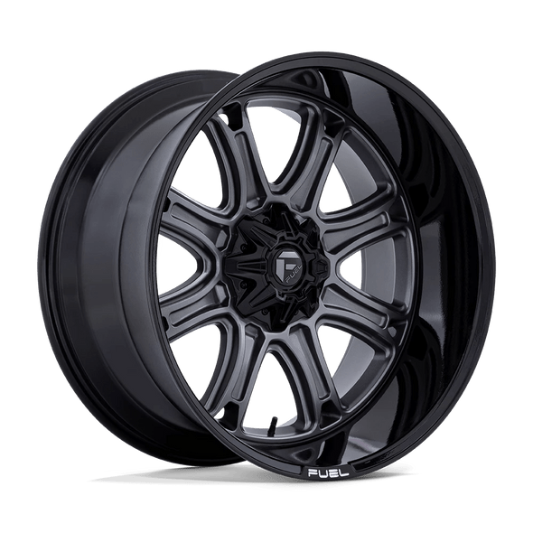 Fuel DARKSTAR 22x9 ET1 8x180 124.20mm MATTE GUNMETAL W/ BLACK LIP (Load Rated 1678kg)