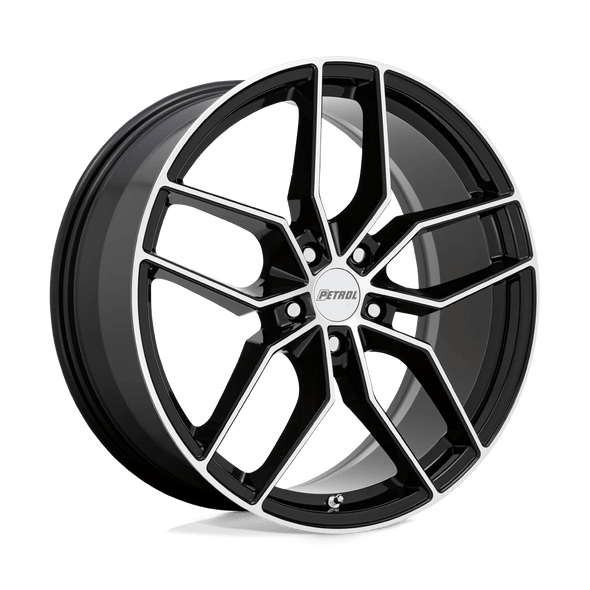 Petrol P5C 19x8 ET40 5x112 66.56mm GLOSS BLACK W/ MACHINED FACE (Load Rated 771kg)