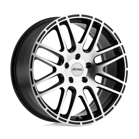 Petrol P6A 19x8 ET35 5x100 72.10mm GLOSS BLACK W/ MACHINED CUT FACE (Load Rated 771kg)