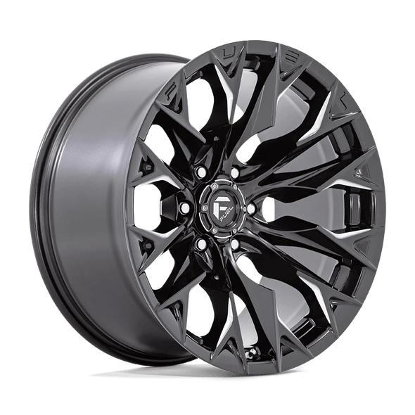 Fuel D803 FLAME 20x9 ET1 8x170 125.10mm GLOSS BLACK MILLED (Load Rated 1678kg)
