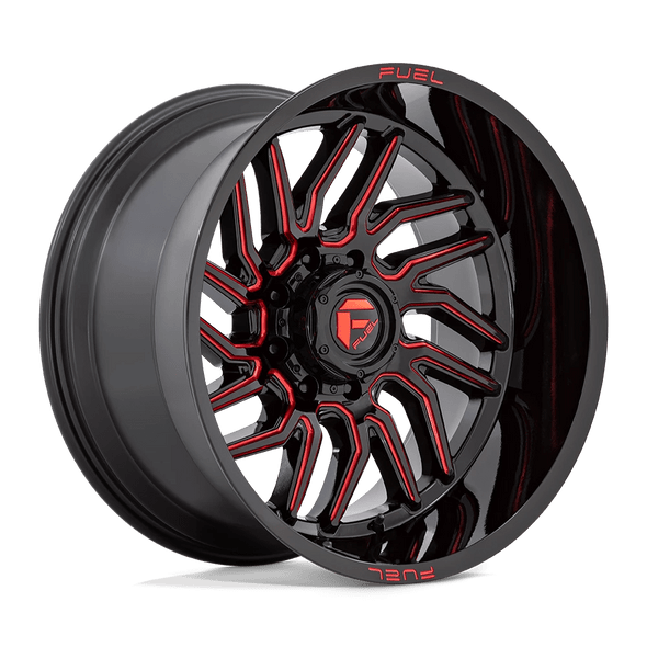 Fuel D808 HURRICANE 20x9 ET20 5x139.7 78.10mm GLOSS BLACK MILLED RED TINT (Load Rated 1134kg)