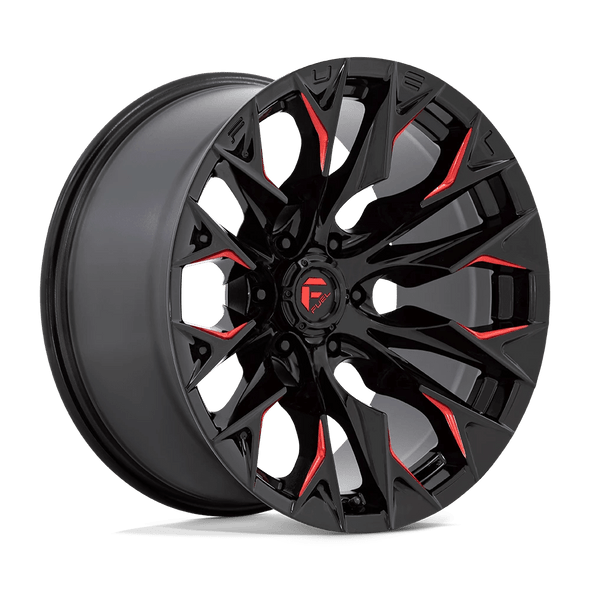 Fuel D823 FLAME 20x9 ET1 5x139.7 78.10mm GLOSS BLACK MILLED W/ CANDY RED (Load Rated 1134kg)
