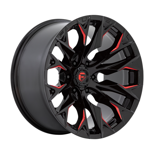 Fuel D823 FLAME 20x9 ET1 5x139.7 78.10mm GLOSS BLACK MILLED W/ CANDY RED (Load Rated 1134kg)