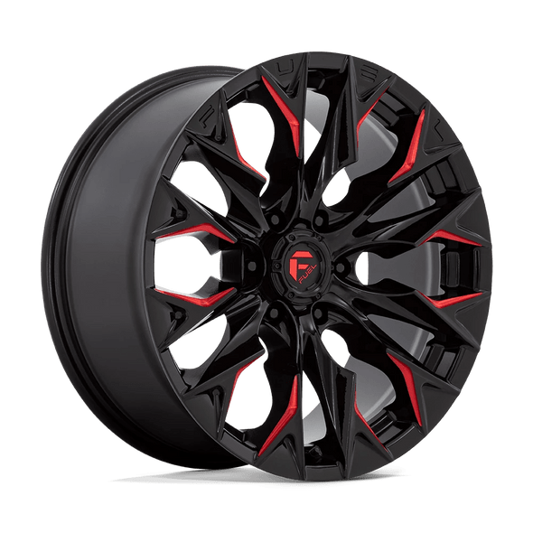 Fuel D823 FLAME 20x9 ET20 6x139.7 106.10mm GLOSS BLACK MILLED W/ CANDY RED (Load Rated 1134kg)