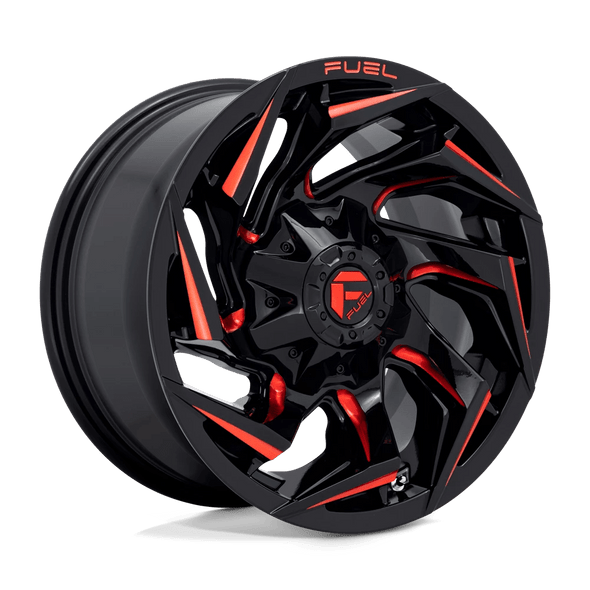 Fuel D755 REACTION 18x9 ET-12 8x165 125.10mm GLOSS BLACK MILLED W/ RED TINT (Load Rated 1678kg)