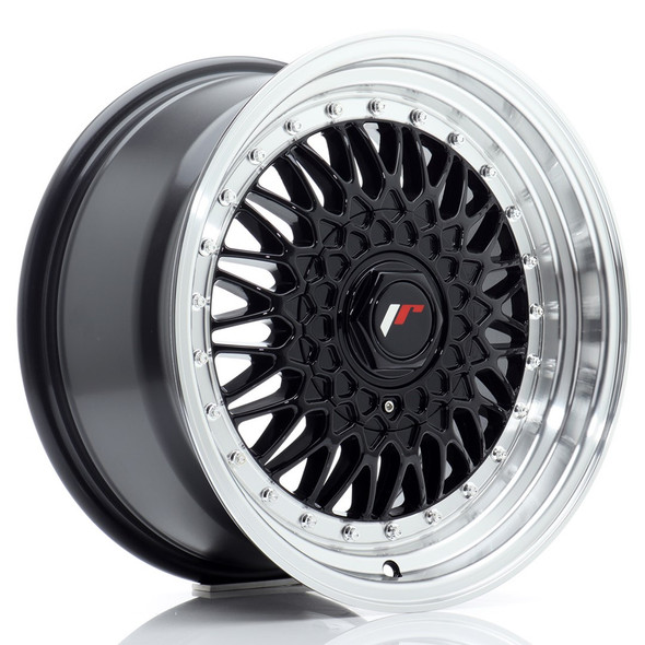 JR Wheels JR9 16x8 ET25 CUSTOM PCD Gloss Black w/Machined Lip