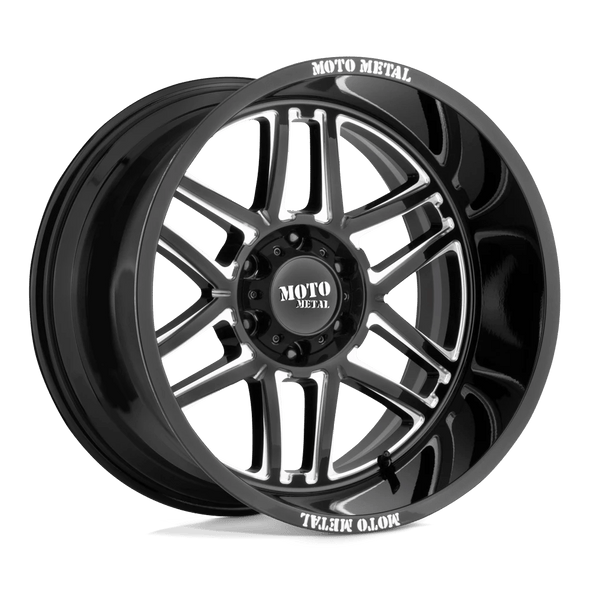 Moto Metal MO992 FOLSOM 20x9 ET18 5x150 110.10mm GLOSS BLACK MILLED (Load Rated 1134kg)