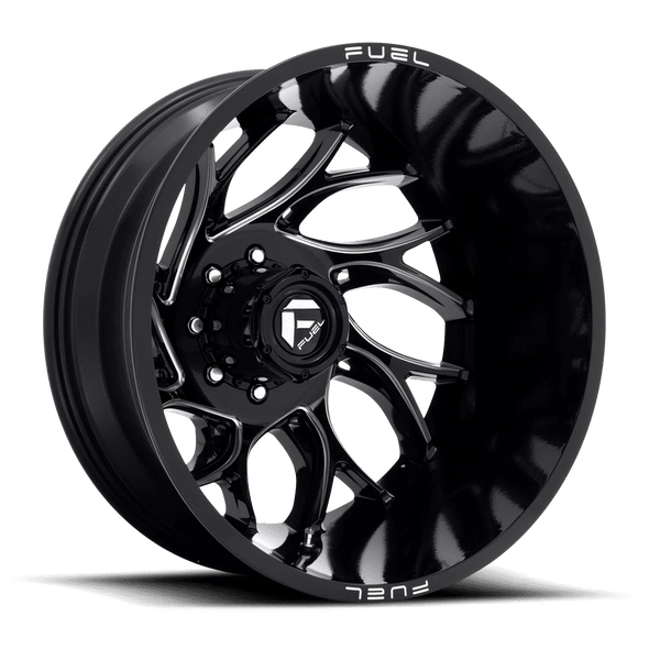 Fuel D741 RUNNER 22x8.25 ET-214 8x165 121.50mm GLOSS BLACK MILLED (Load Rated 1134kg)