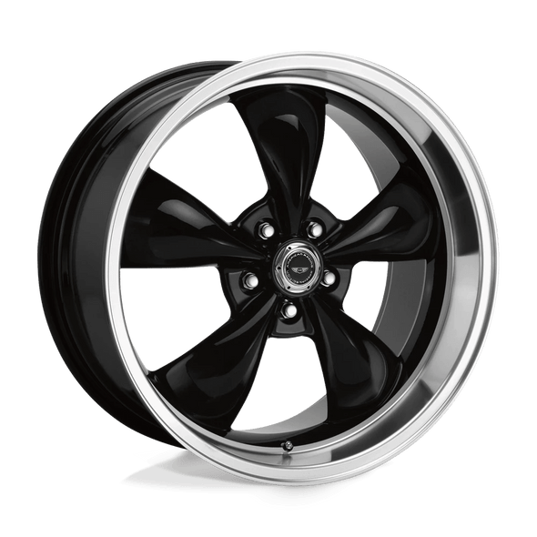 American Racing AR105 TORQ THRUST M 16x7 ET35 5x100 57.10mm GLOSS BLACK W/ MACHINED LIP (Load Rated 635kg)