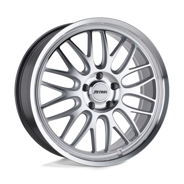 Petrol P4C 20x8.5 ET40 5x114.3 76.10mm SILVER W/ MACHINED FACE & LIP (Load Rated 907kg)