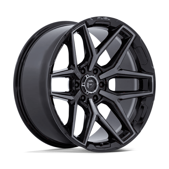 Fuel FLUX 20x9 ET20 6x135 87.10mm GLOSS BLACK BRUSH FC GRAY DDT (Load Rated 1134kg)