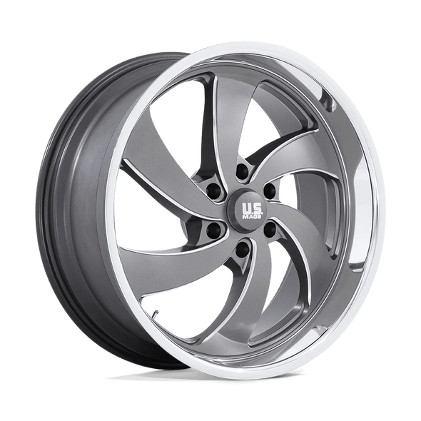 US MAGS U133 DESPERADO 22x9 ET25 6x139.7 78.10mm ANTHRACITE MILLED DIAMOND CUT LIP (Load Rated 1134kg) - U133229077+25L