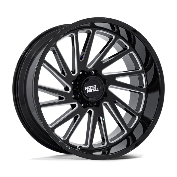 Moto Metal MO811 COMBAT 22x10 ET-18 8x170 125.10mm GLOSS BLACK MILLED (Load Rated 1678kg)