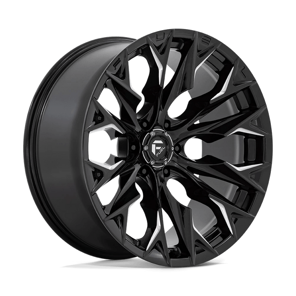 Fuel D803 FLAME 22x10 ET-18 6x139.7 106.10mm GLOSS BLACK MILLED (Load Rated 1134kg)