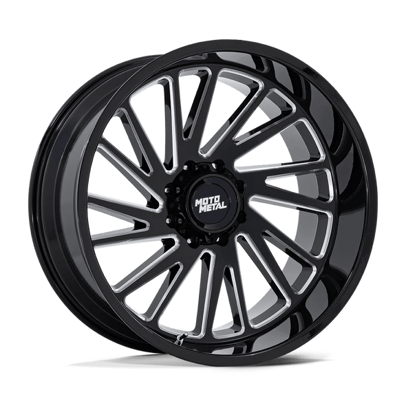 Moto Metal MO811 COMBAT 20x10 ET-18 8x170 125.10mm GLOSS BLACK MILLED (Load Rated 1678kg)