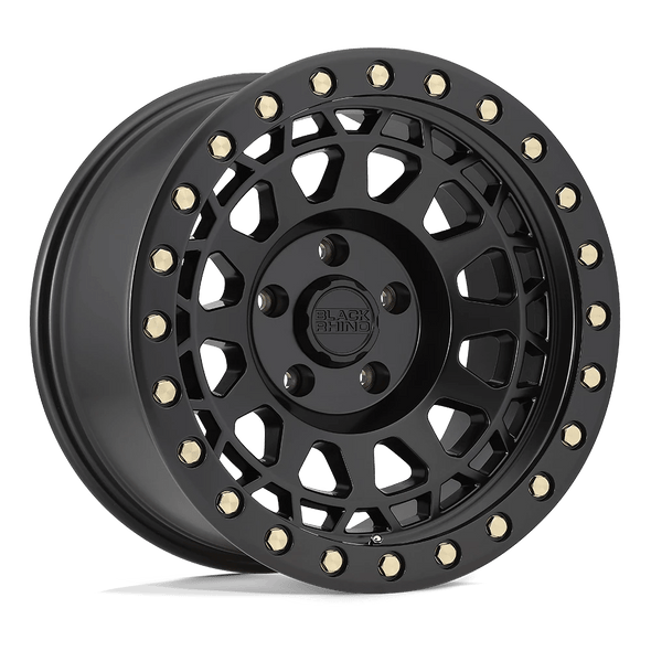 Black Rhino PRIMM 20x9.5 ET-12 6x139.7 112.10mm MATTE BLACK W/ BRASS BOLTS (Load Rated 1651kg)