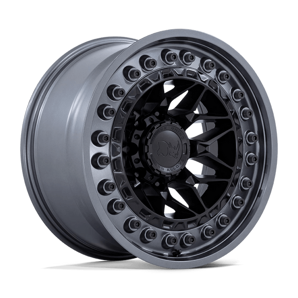 Black Rhino ALPHA 18x9 ET0 8x165 125.10mm MATTE BLACK W/ GUNMETAL LIP (Load Rated 1678kg)