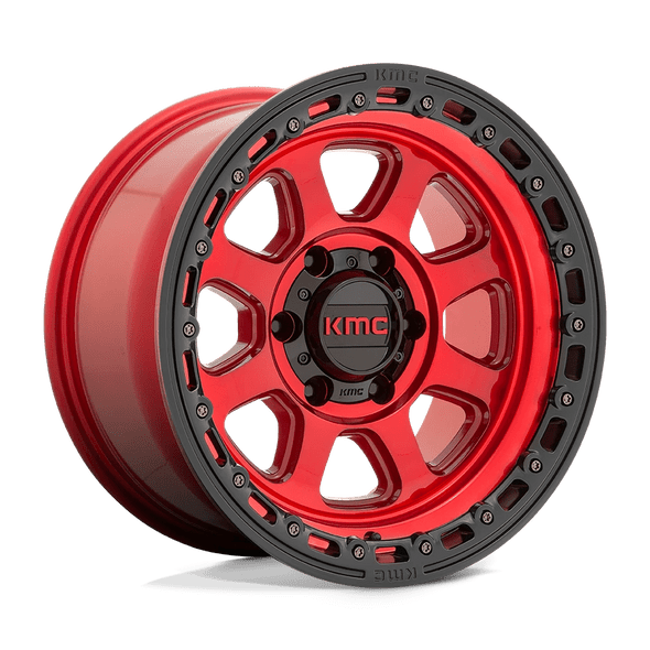 KMC KM548 CHASE 18x9 ET0 8x165 125.10mm CANDY RED W/ BLACK LIP (Load Rated 2041kg)