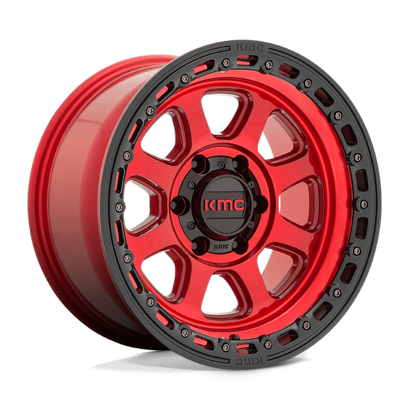 KMC KM548 CHASE 18x9 ET0 8x180 124.20mm CANDY RED W/ BLACK LIP (Load Rated 2041kg)