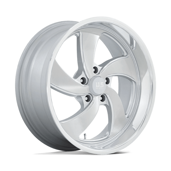 US MAGS U134 DESPERADO 20x8 ET1 5x127 78.10mm SILVER BRUSHED FACE MILLED DIAMOND CUT LIP (Load Rated 862kg) - U134208073+01R