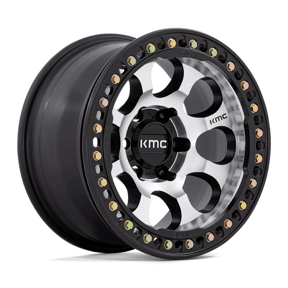 KMC KM237 RIOT BEADLOCK 17x8.5 ET0 6x139.7 108.00mm MACHINED FACE SATIN BLACK WINDOWS & RING (Load Rated 1134kg)
