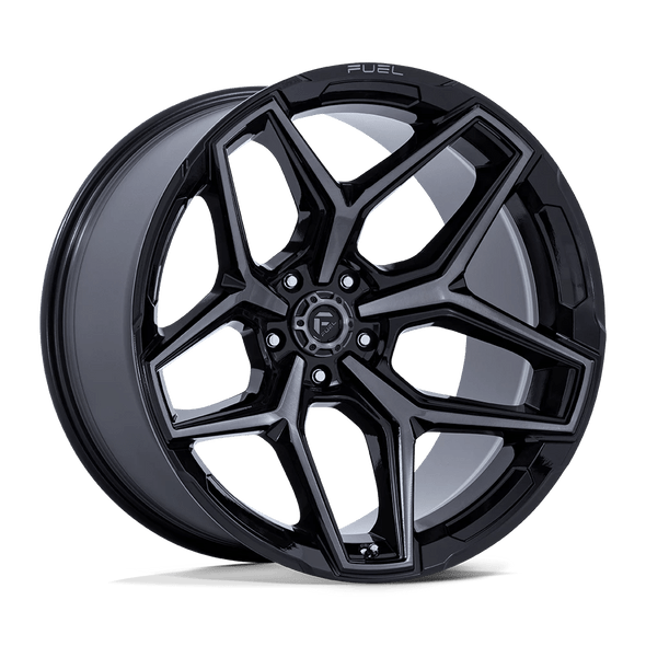 Fuel FLUX 17x9 ET-12 5x127 71.50mm GLOSS BLACK BRUSH FC GRAY DDT (Load Rated 1134kg)