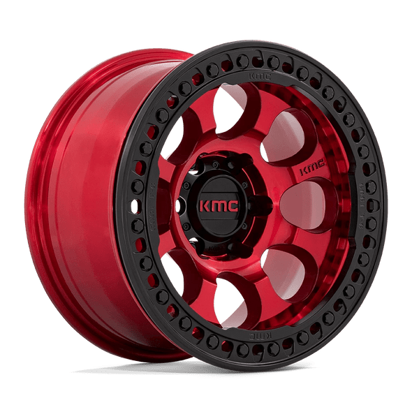 KMC KM237 RIOT BEADLOCK 17x8.5 ET0 5x127 71.50mm CANDY RED W/ SATIN BLACK RING (Load Rated 1134kg)