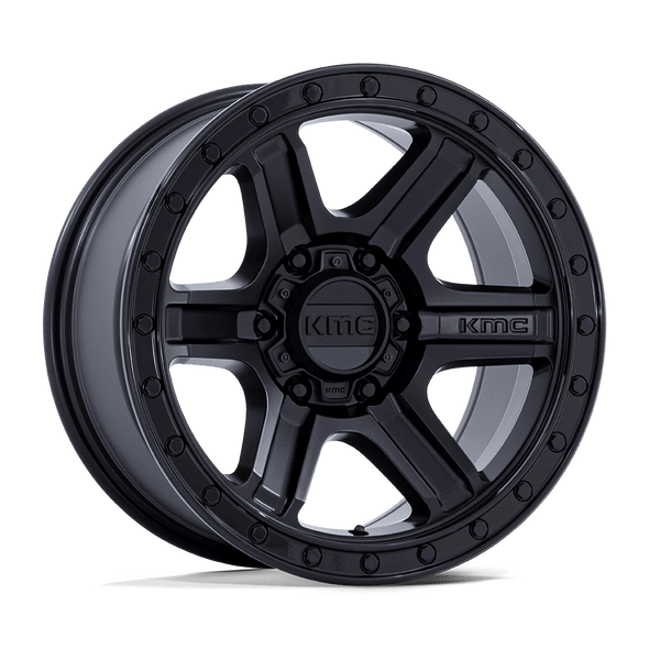 KMC KM551 OUTRUN 17x8.5 ET18 5x127 71.50mm MATTE BLACK W/ GLOSS BLACK LIP (Load Rated 1134kg)