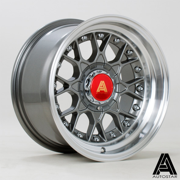 Autostar Sprint 15x8 ET0 4x100 / 4x114.3 73.1mm RLGunmetal (AS-SPRI8015ACP00RLGM0731) www.srbpower.com