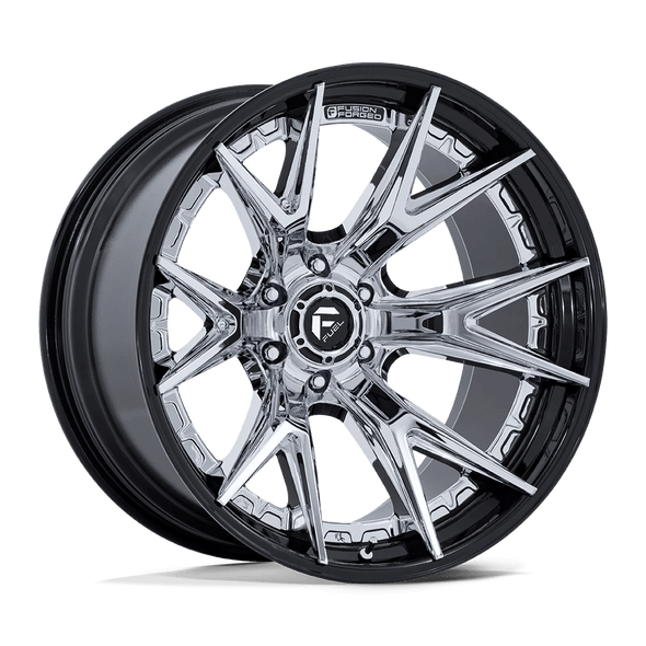 Fuel FC402 CATALYST 22x12 ET-44 6x139.7 106.10mm CHROME W/ GLOSS BLACK LIP (Load Rated 1134kg)