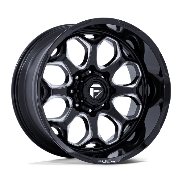 Fuel FC862 SCEPTER 22x12 ET-44 8x165 125.10mm GLOSS BLACK MILLED (Load Rated 1678kg)