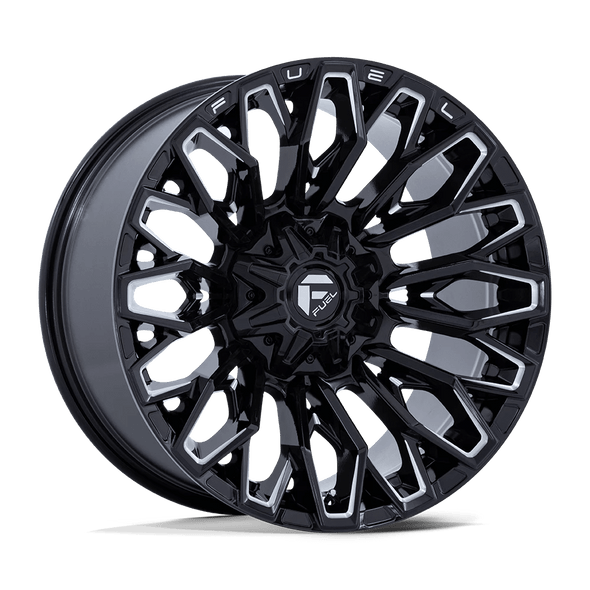 Fuel FC865 STRIKE 22x12 ET-44 CUSTOM 78.10mm GLOSS BLACK MILLED (Load Rated 1134kg)