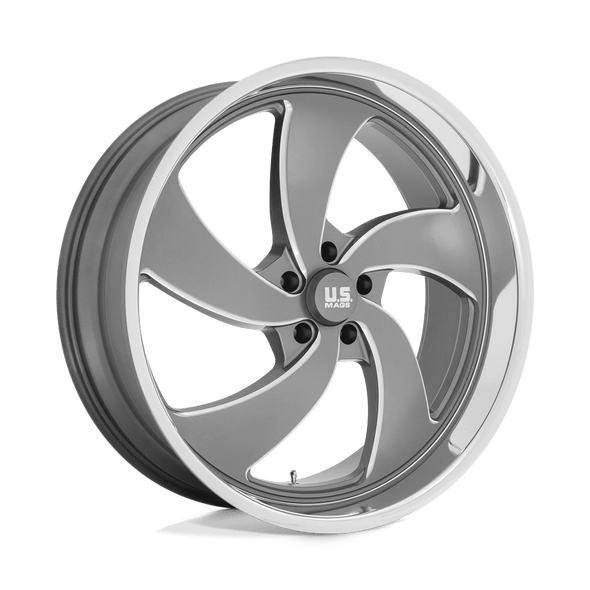 US MAGS U133 DESPERADO 24x10 ET05 5x127 78.10mm ANTHRACITE MILLED DIAMOND CUT LIP (Load Rated 862kg) - U133240073+05L