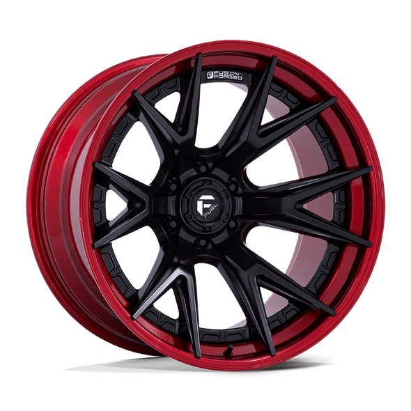 Fuel FC402 CATALYST 22x10 ET-18 6x139.7 106.10mm MATTE BLACK W/ CANDY RED LIP (Load Rated 1134kg)