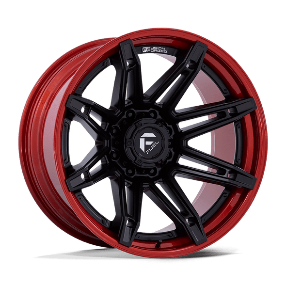 Fuel FC401 BRAWL 22x12 ET-44 8x165 125.10mm MATTE BLACK W/ CANDY RED LIP (Load Rated 1678kg)