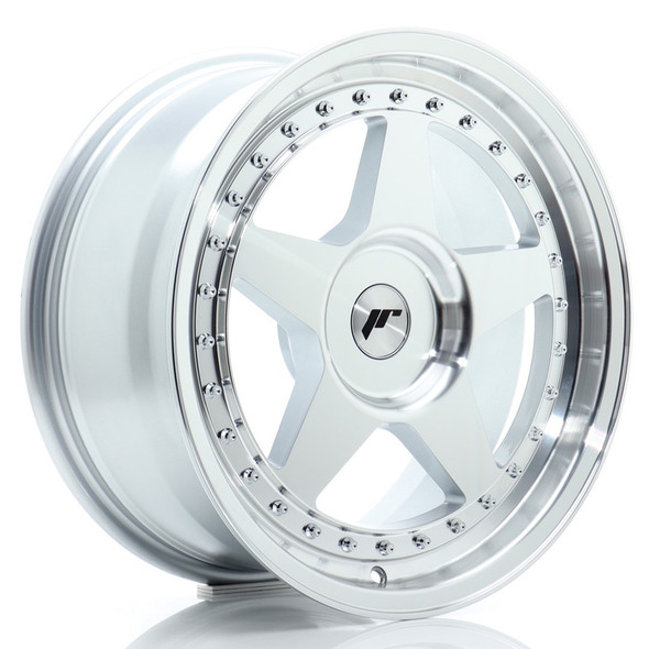 JR Wheels JR6 17x8 ET20-35 CUSTOM PCD 72.6mm Silver Machined Face