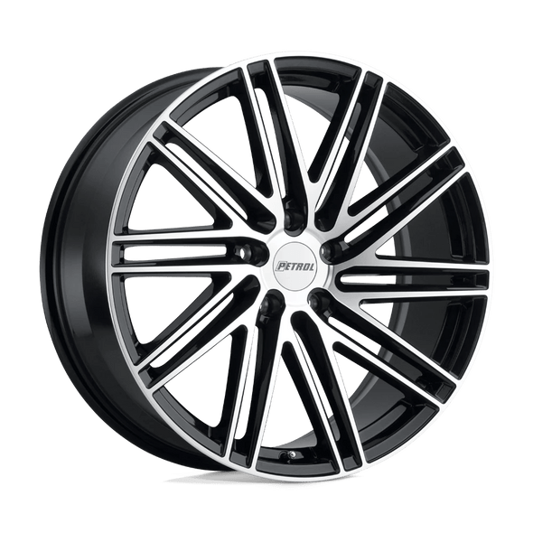 Petrol P1C 18x8 ET40 5x112 72.10mm GLOSS BLACK W/ MACHINED FACE (Load Rated 771kg)