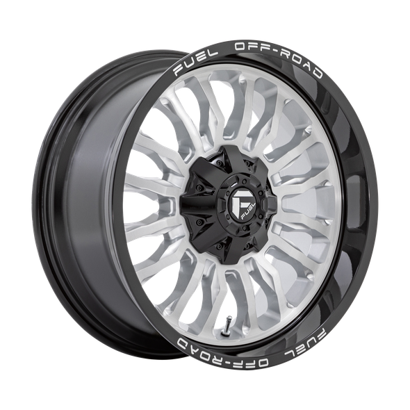 Fuel D798 ARC 22x12 ET-44 8x170 125.10mm SILVER BRUSHED FACE W/ MILLED BLACK LIP (Load Rated 1678kg)