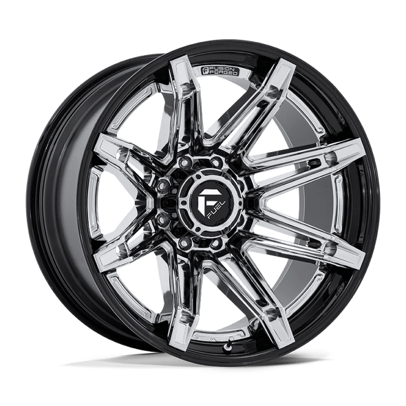 Fuel FC401 BRAWL 24x12 ET-44 8x170 125.10mm CHROME W/ GLOSS BLACK LIP (Load Rated 1678kg)