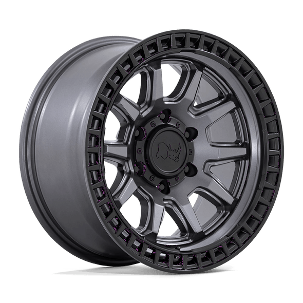 Black Rhino CALICO 17x8.5 ET-10 5x127 71.50mm MATTE GUNMETAL W/ MATTE BLACK LIP (Load Rated 1134kg)