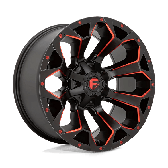 Fuel D787 ASSAULT 20x9 ET01 8x180 124.20mm MATTE BLACK RED MILLED (Load Rated 1678kg)